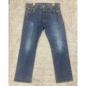 Levis 501 jeans Mens 36x30 Button Fly Blue Denim